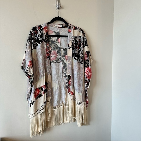 ARITZIA-TALULA Fawkner Patchwork Fringe Coastal Cowgirl Kimono (Size:XXS/XS) - Picture 3 of 10